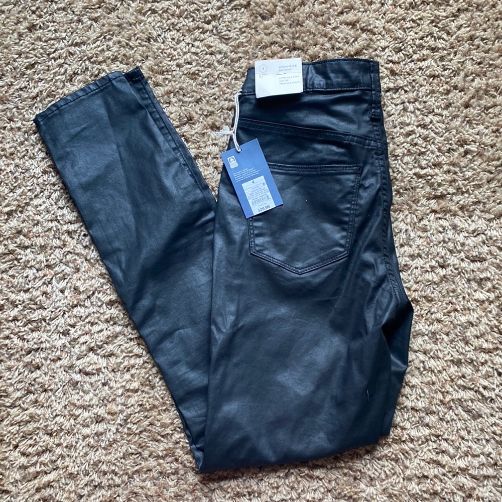 Target high rise skinny “leather” jeans. New with tags